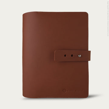 สมุดโน๊ต ปกหนังแท้ สลักชื่อได้ Leather Bifold Notebook (M) B6 V.2