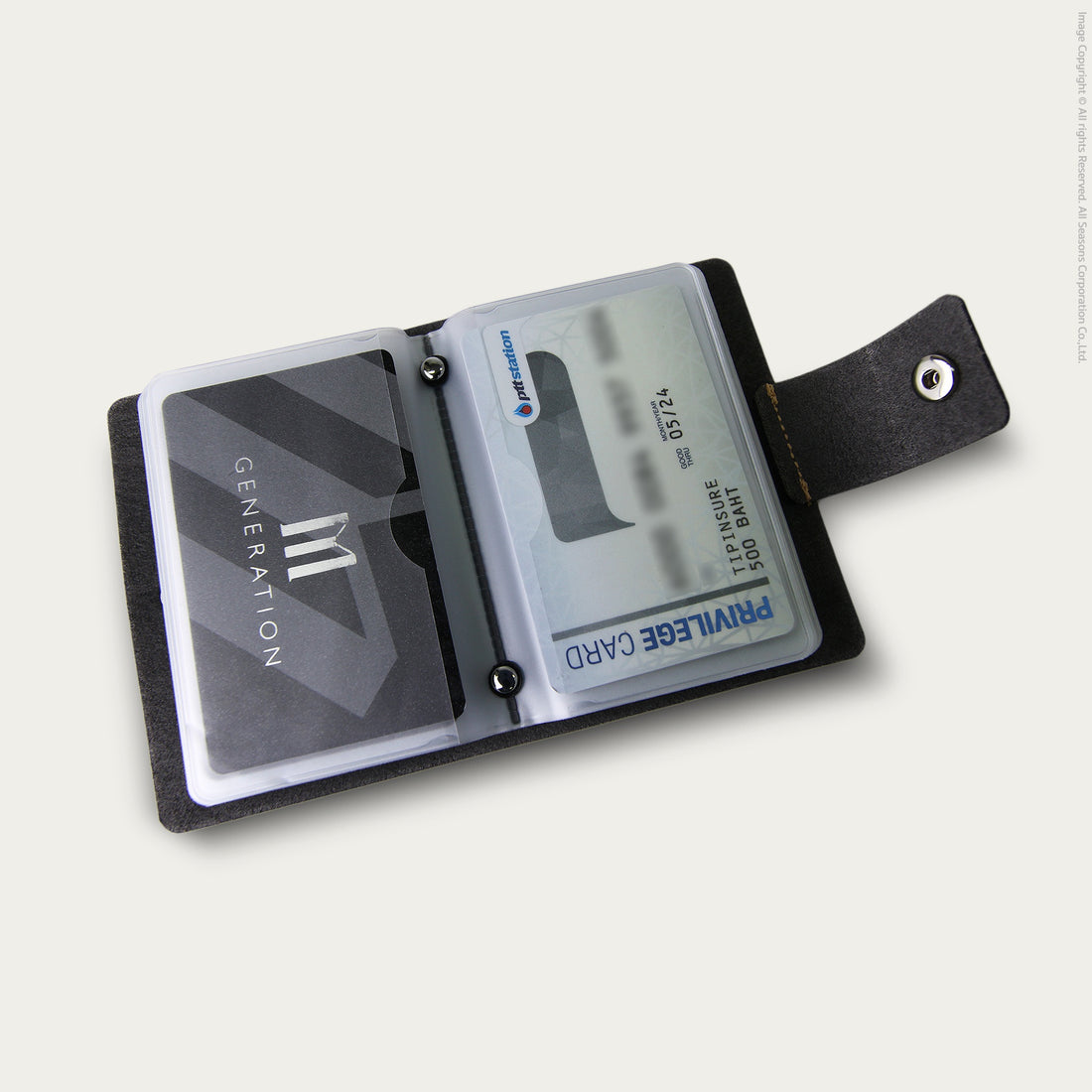 กระเป๋าใส่บัตร หนังไมโครไฟเบอร์ สลักชื่อได้ Microfiber Bifold Card Holder [CARD V.7]