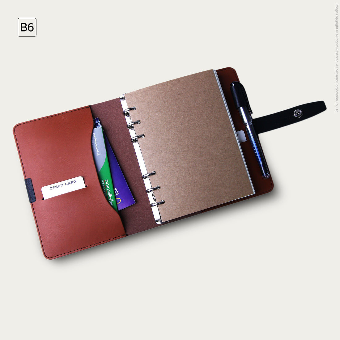 B6 - V.1  สมุดโน๊ตปกหนังเทียม Premium PU สลักชื่อได้