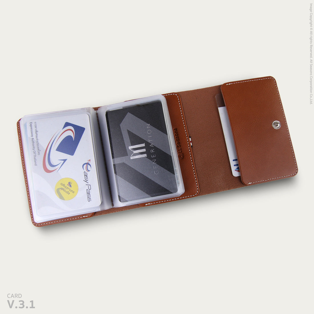 กระเป๋าใส่บัตร สลักชื่อได้ แบบ 3 พับ Personalize PU Trifold Card Holder [CARD V.3.1]